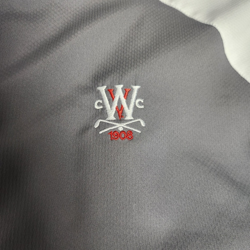 FootJoy FJ Windbreaker Men XL Gray Blue Colorblock Short Sleeve Golf Preppy Logo - Picture 6 of 9